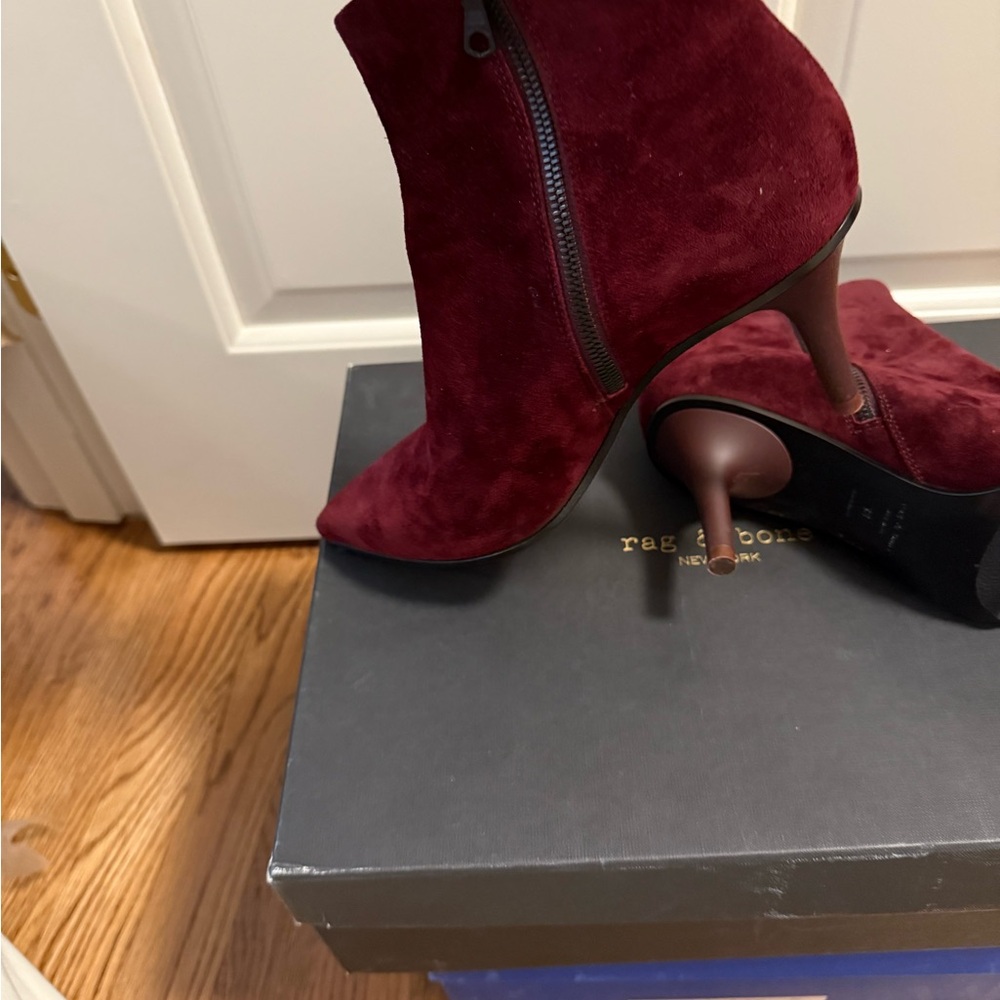 Rag & Bone Red Heeled Boots with Stiletto Heel